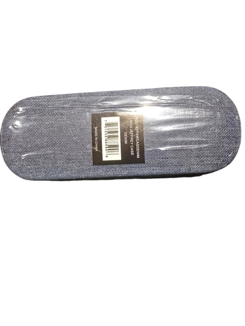 NWT NOU Jeffrey Gray Denim Hard Shell Eyeglass Case - Picture 4 of 4